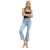 Women's Just Black Denim HIgh Rise Crop Flare Light Denim Jeans