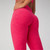 Women's Fabletics HeatherFlex High Waisted TLC Mini Flare Raspberry Fizz Heather Pink Leggings back detail