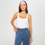 Women's Fabletics Pureluxe Built-In Bra Classic White Tank