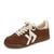 Women's Yellow Box Neevan Sneakers - Brown Front Angled