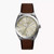 Men's Fossil Everett Leather Watch - Cream Dial Front