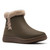 Women's Clarks Breeze Fur Ankle Boots - Dark Olive Front Angled View