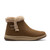 Women's Clarks Breeze Fur Ankle Boots - Dark Tan Outer Side View