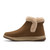 Women's Clarks Breeze Fur Ankle Boots - Dark Tan Instep View