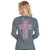 Women's Simply Southern Long Sleeve Strong T-Shirt - Mirage Gray Back View On A Model