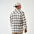 Men's Burlebo Flannel Shirt Grey Buffalo Plaid Back On Model