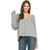 Women's Pinch V-Neck Textured Sweater Wolf Grey Front