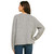 Women's Pinch V-Neck Textured Sweater Wolf Grey Back