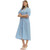 Women's Entro Solid V-Neck Midi Dress Chambray Angled