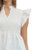 Women's Entro Flutter Sleeve Peplum Top Off White Front Shoulder Detail