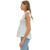 Women's Entro Flutter Sleeve Peplum Top Off White Side