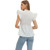 Women's Entro Flutter Sleeve Peplum Top Off White Back
