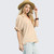 Women's Umgee Collared V-Neck Blouse Natural White Side Model View