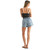 Women's Just Black Denim Pull On Patch Pocket Medium Denim Short back