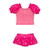 Little Girls' RuffleButts Puffed Sleeve Skirted 2 Piece Swimsuit Royal Pink Princess Main