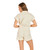 Women's Sadie & Sage Clear Eyes Belted Romper - Cream Back Model View