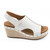 Women's Corkys For Keeps Wedge Sandals White Front Angled View