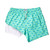 Men's Bermies Great White Swim Trunks Green Front Flat View With Liner