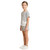 Girls' Hayden Bow Trimmed Split Hem Knit Light Grey T-Shirt side
