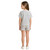 Girls' Hayden Bow Trimmed Split Hem Knit Light Grey T-Shirt back