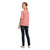 Girls' Hayden Mixed Stripe Drop Shoulder Knit Red T-Shirt back