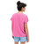 Women's Double Zero Cap Sleeve Mineral Wash T-Shirt Fuchsia Pink Back Model View