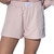 Girls' Lulu Mac Terry Cloth Shorts Light Pink Front Model View