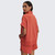 Women's Varley Ritchie Short Sleeve Quarter Zip Sweatshirt Summer Fig Orange Back Model View