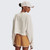 Women's Varley Tasmin Cropped Sweatshirt Snow White Back View