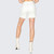 Women's Risen High Rise Tummy Control Distressed Mid Thigh Shorts White Back