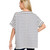 Women's Zenana Striped Short Sleeve Hi Lo T-Shirt Denim Blue Back Model View