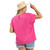 Women's Umgee Scalloped Hem Round Neck Top - Plus Size Peony Pink Back Model View