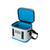 YETI Hopper Flip 12 Soft Fog Gray/Blue Cooler open