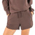 Women's Simply Southern Lounge Shorts Coffee Brown Front View On Model