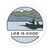 Life is Good Fishing Sunset 4" Circle Sticker Cloud White Main