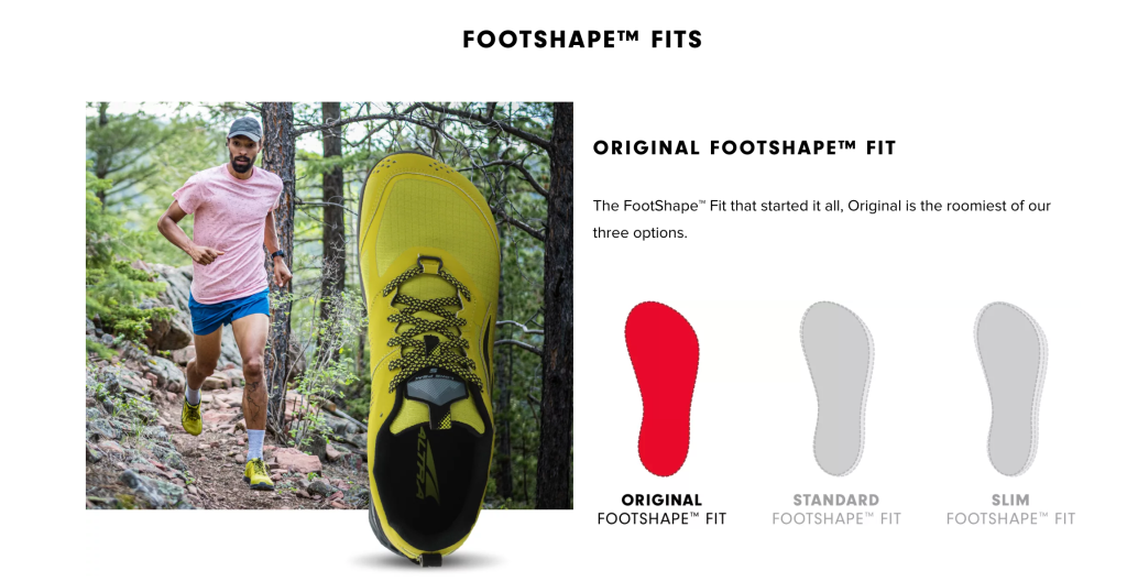 Altra Shoes Footshape Fits diagrahm.