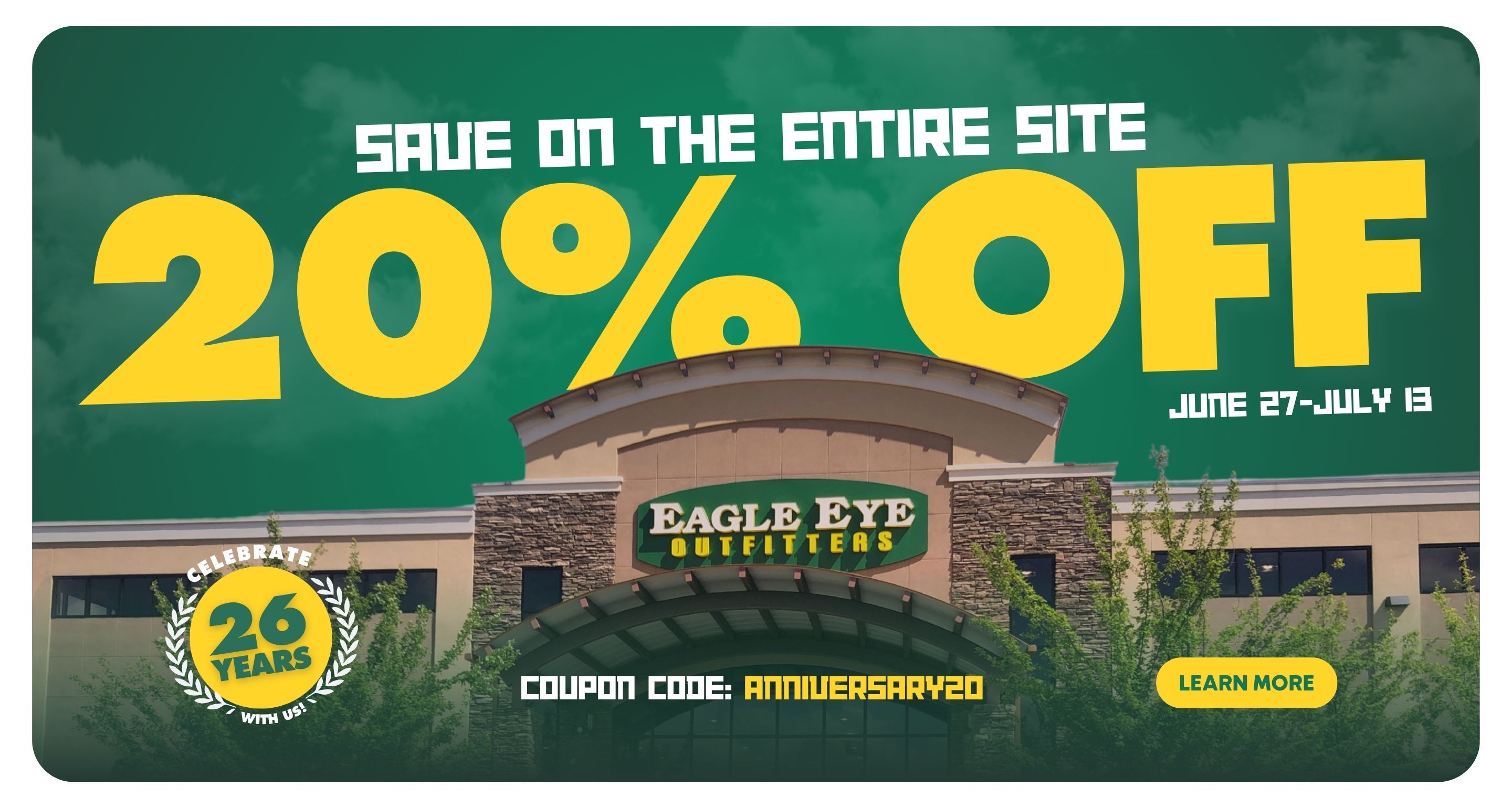 Save 20% off the entire site June 27 - July 13 with code ANNIVERSARY20.
