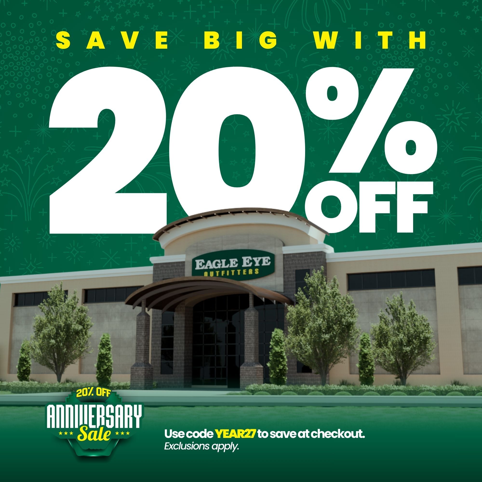 EEO Anniversary Sale. Save 20% off with code YEAR27 at checkout. Exclusions apply.