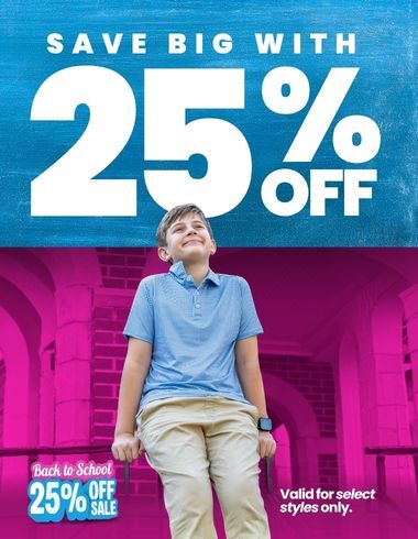 Back to School 25% Off Sale: Save big with 25% off valid for select styles only.