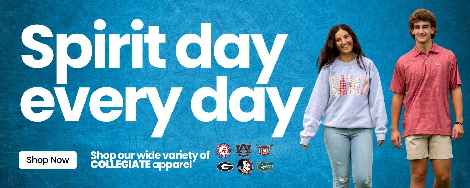 Spirit day, all day. Shop our Collegiate apparel.