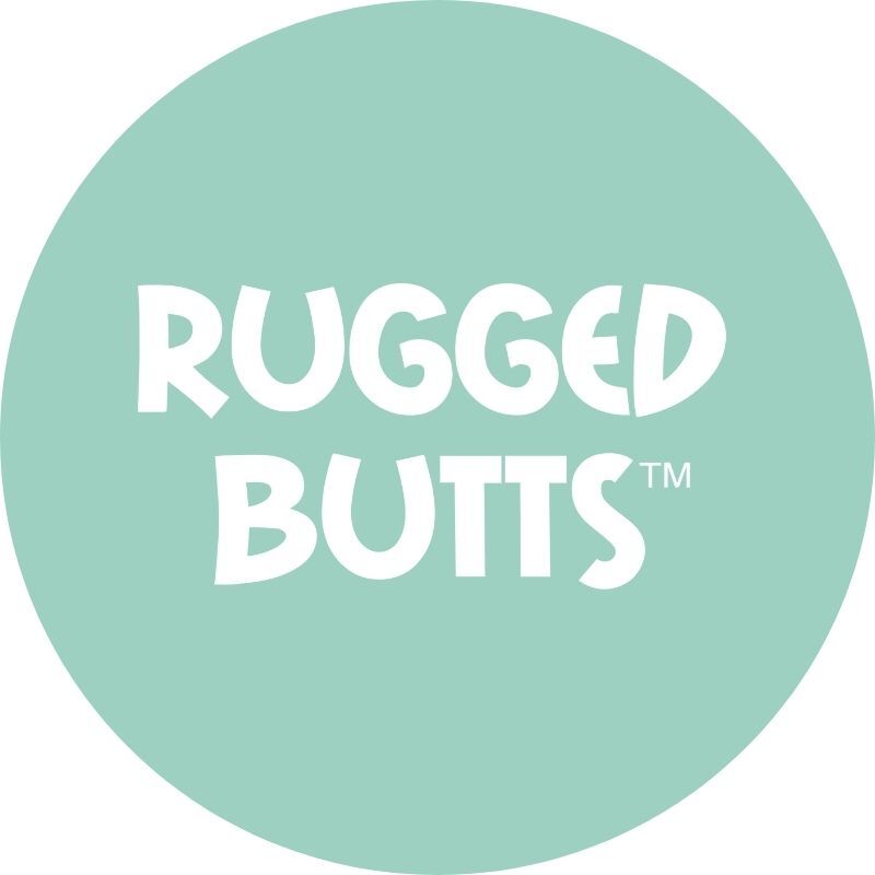RuggedButts logo on green background