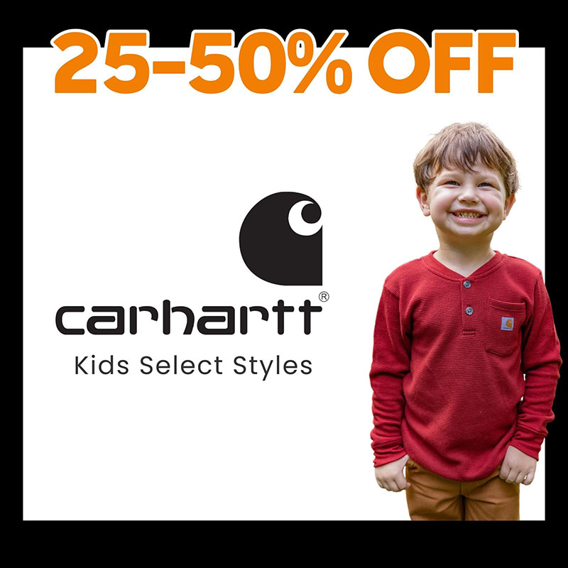 25% - 50% off select kids' Carhartt styles.