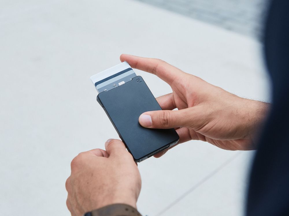 Man holding RFID Wallet