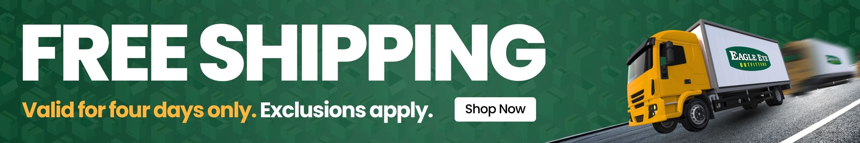 Free Shipping. Valid for four days only. Exclusions apply. Shop Now.