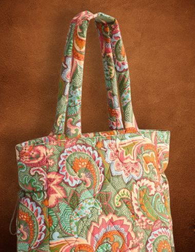 Vera Bradley paisley pattern bag hanging on hook