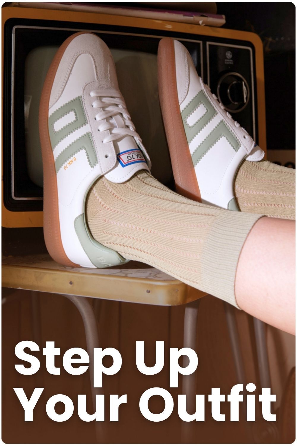 Step up your outfit. Woman wearing Back 70 fashion sneakers