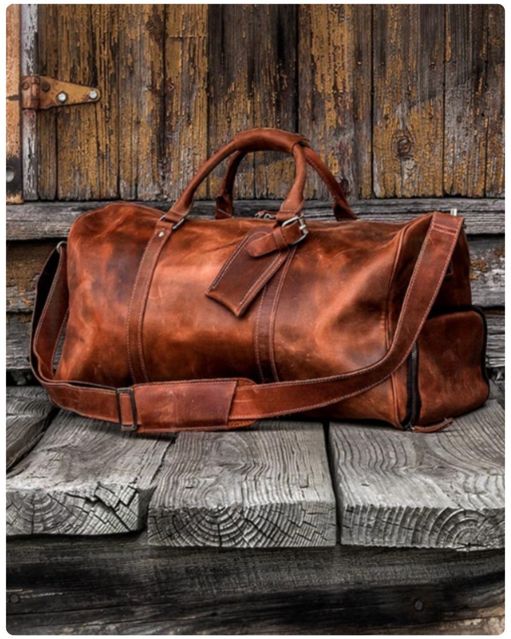 Cole Wheeler Leather Weekender Bag