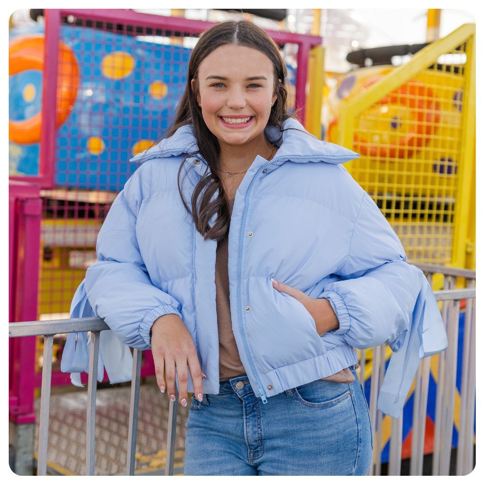 Woman wearing TCEC Fashion jacket
