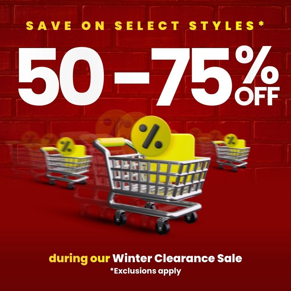 Save 50-75% Off during our winter clearance sale.