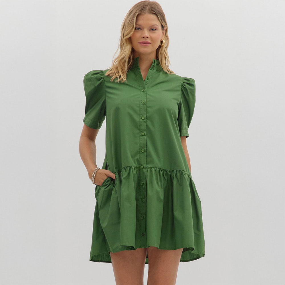 Women's Entro Short Sleeve Pintuck Mini Dress | Eagle Eye